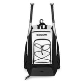 Goloni 40L Baseball Bag, Softball Bat Bag with Shoes Compartment,Fence Hook,Backpack for Baseball, T - Ball & Softball Equipment & Gear,White
