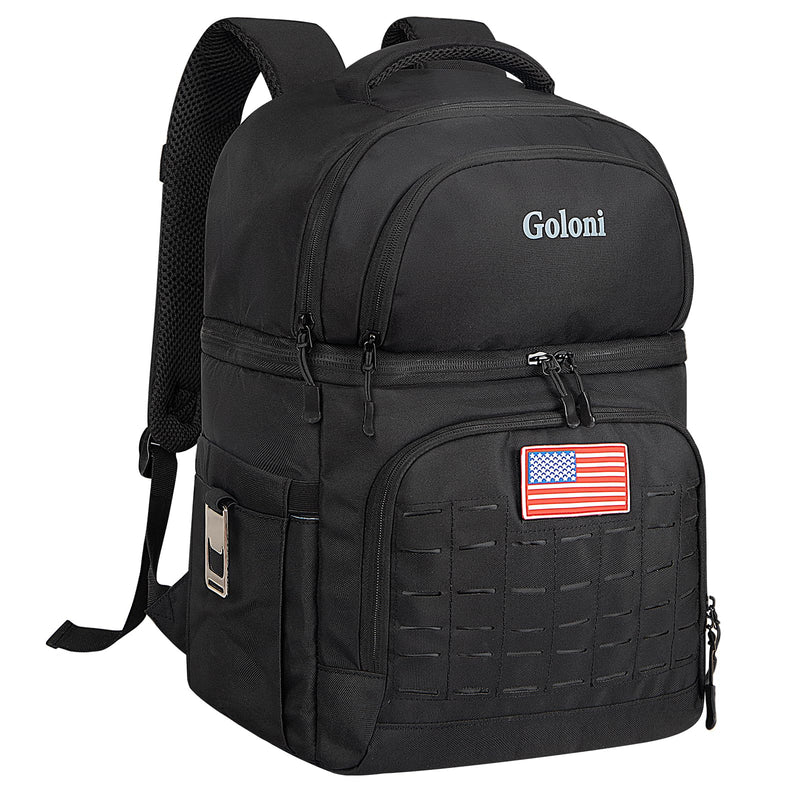 Goloni 40L Insulated Cooler Backpack, Leakproof Lightweight Soft - Sided Cooler with Cooler Compartment, Waterproof Lunch Backpack for Men & Women, Ideal for Camping, Picnic, Beach,Outdoor Adventures