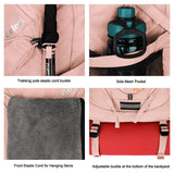 Goloni 45L Hiking Backpack Lightweight Foldable, Waterproof Camping Backpack with Rain Cover & Hiking Pole Mat Carrying System, Ergonomic Water Resistant Daypack for Trekking Travel Men Women Pink