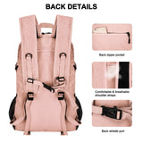 Goloni 45L Hiking Backpack Lightweight Foldable, Waterproof Camping Backpack with Rain Cover & Hiking Pole Mat Carrying System, Ergonomic Water Resistant Daypack for Trekking Travel Men Women Pink