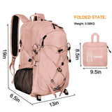 Goloni 45L Hiking Backpack Lightweight Foldable, Waterproof Camping Backpack with Rain Cover & Hiking Pole Mat Carrying System, Ergonomic Water Resistant Daypack for Trekking Travel Men Women Pink