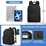 Goloni Backpack for Men Women,Travel Laptop Backpack, Water Resistant 17.3 Inch USB Charging Backpack, Large Capacity Work Commute Bag,All Black