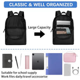 Goloni Backpack for Men Women,Travel Laptop Backpack, Water Resistant 17.3 Inch USB Charging Backpack, Large Capacity Work Commute Bag,All Black