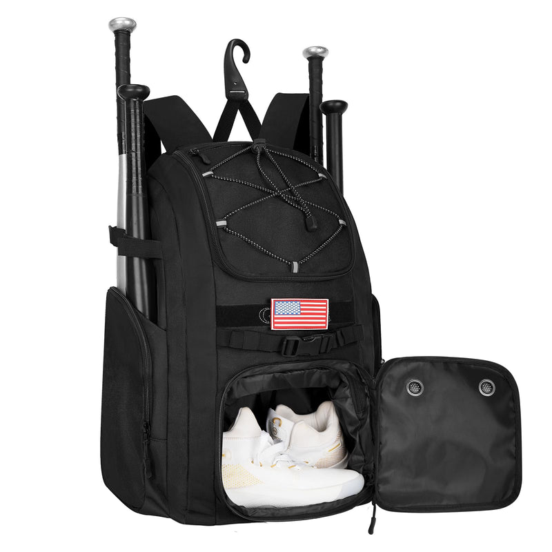 Goloni Baseball Bag, 60L Capacity Softball bag Holds 4 Bats for Youth & Adult, Baseball Bat Backpack with Shoes Compartment,Helmet Holder,Fence for Hook T - Ball, Softball Equipment, Baseball Gear