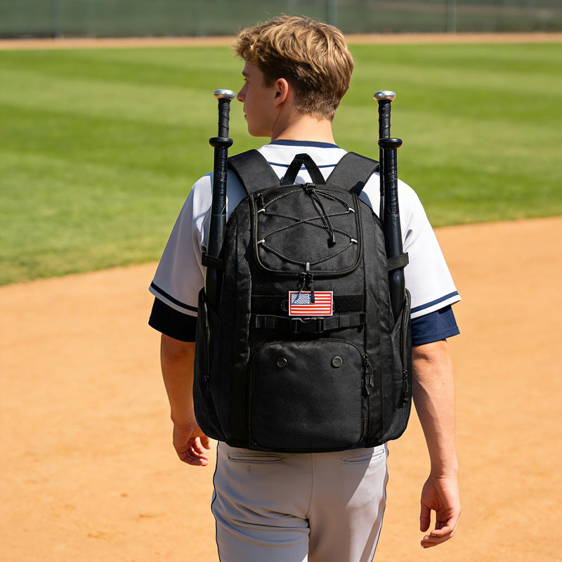 Goloni Baseball Bag, 60L Capacity Softball bag Holds 4 Bats for Youth & Adult, Baseball Bat Backpack with Shoes Compartment,Helmet Holder,Fence for Hook T - Ball, Softball Equipment, Baseball Gear