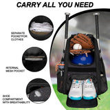 Goloni Youth Baseball Bag,Baseball Backpack with Shoes Compartment,Softball Bag with Fence Hook for T - Ball Bat & Equipment, for Batting Mitten, Helmet