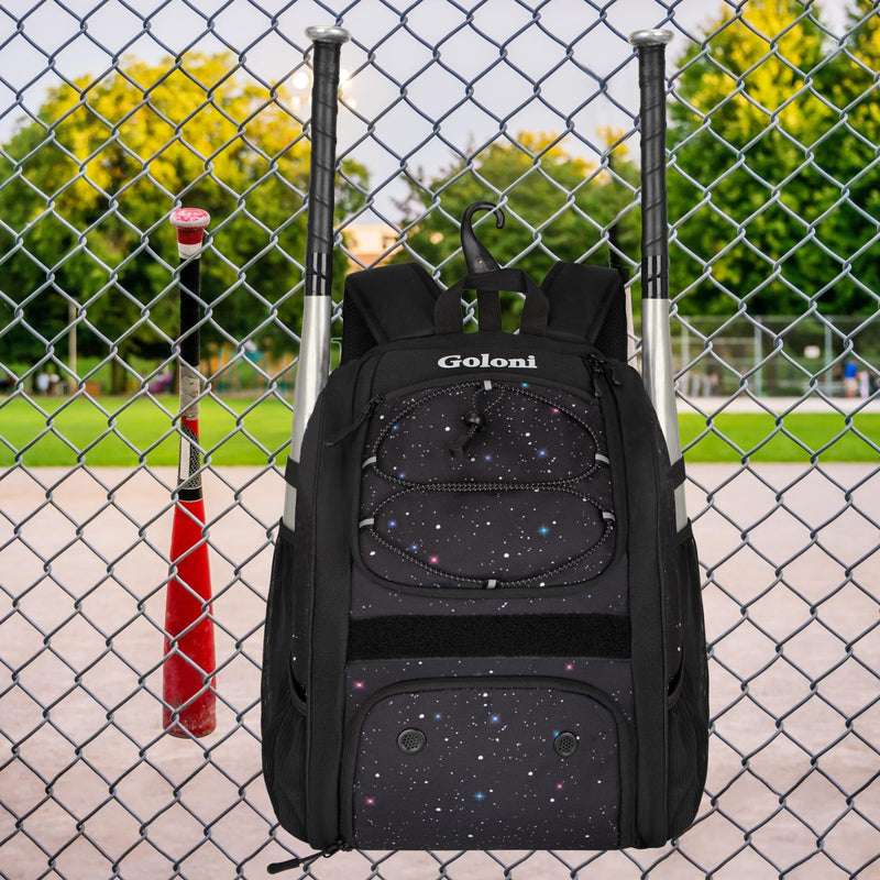 Goloni Youth Baseball Bag,Baseball Backpack with Shoes Compartment,Softball Bag with Fence Hook for T - Ball Bat & Equipment, for Batting Mitten, Helmet