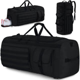 Gonex 130L Extra Large Duffel Bag for Men, Heavy Duty 3 in 1 Convertible Carry Travel Duffle, with Shoe Compartment, Tactical Loops, Sports Gear Bag for Family Trips (Black)