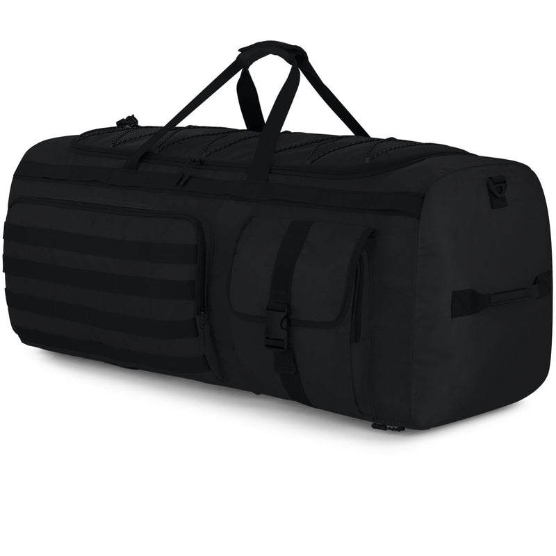 Gonex 130L Extra Large Duffel Bag for Men, Heavy Duty 3 in 1 Convertible Carry Travel Duffle, with Shoe Compartment, Tactical Loops, Sports Gear Bag for Family Trips (Black)