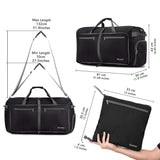 Gonex 80L Packable Travel Duffle Bag Foldable Duffel Bags for Luggage Gym Sports Camping Travelling Cycling Storage Shopping Water & Tear Resistant Black