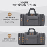 Gonex Canvas Duffle Bag for Travel, 60L Duffel Overnight Weekend Bag (Gray)