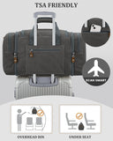 Gonex Canvas Duffle Bag for Travel, Expandable Water Resistant 60L Carry on Duffel Overnight Weekender Gym Bag with Wet Dry Separation Pocket & Suitcase Handle Sleeve, Grey