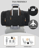 Gonex Canvas Duffle Bag for Travel, Expandable Water Resistant 60L Carry on Duffel Overnight Weekender Gym Bag with Wet Dry Separation Pocket & Suitcase Handle Sleeve, Dark Grey