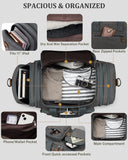Gonex Canvas Duffle Bag for Travel, Expandable Water Resistant 60L Carry on Duffel Overnight Weekender Gym Bag with Wet Dry Separation Pocket & Suitcase Handle Sleeve, Grey