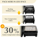 Gonex Compression Packing Cubes, 4pcs Expandable Storage Travel Luggage Bags Organizers (Cream)