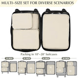 Gonex Compression Packing Cubes, 4pcs Expandable Storage Travel Luggage Bags Organizers (Cream)