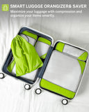 Gonex Compression Packing Cubes Mesh Organizers L+M+S+XS+Slim+Laundry Bag Green