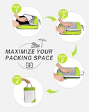 Gonex Compression Packing Cubes Mesh Organizers L+M+S+XS+Slim+Laundry Bag Green
