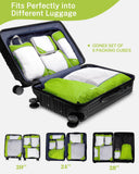 Gonex Compression Packing Cubes Mesh Organizers L+M+S+XS+Slim+Laundry Bag Green