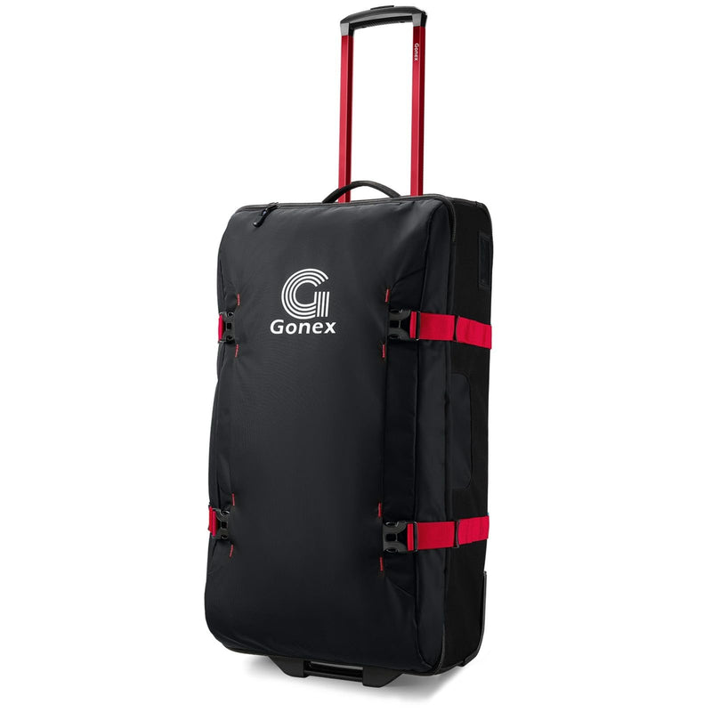 Gonex Rolling Duffle Bag with Wheels, Water - repellent 30 inch Nylon Large Wheeled Travel Duffel Luggage with TSA Lock & Telescopic Handle 100L, Black