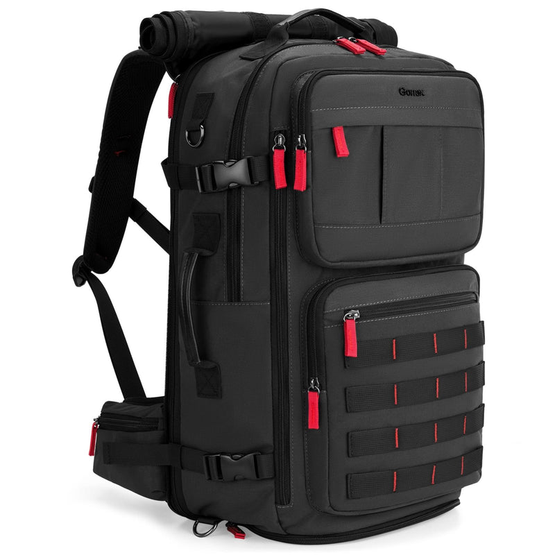 Gonex Travel Backpack, Large Carry - On Nylon Duffle Bag, 3 - in - 1 Convertible Laptop Bag for Men & Women, Durable for Work & Weekend Travel (Black)