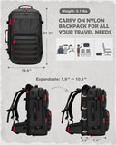 Gonex Travel Backpack, Large Carry - On Nylon Duffle Bag, 3 - in - 1 Convertible Laptop Bag for Men & Women, Durable for Work & Weekend Travel (Black)