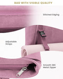 Gonex Yoga Mat Bag, Yoga Gym Bag Tote Bag with Multi Pockets For Women Men, Canvas Yoga Mat Carrier Take in Out Mat Easily For Pilates Travel Workout Office, Pink