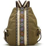 Goodhan Women Canvas Backpack Daypack Casual Shoulder Bag, Vintage Heavy - duty Anti - theft Travel Backpack