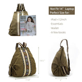 Goodhan Women Canvas Backpack Daypack Casual Shoulder Bag, Vintage Heavy - duty Anti - theft Travel Backpack