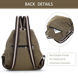Goodhan Women Canvas Backpack Daypack Casual Shoulder Bag, Vintage Heavy - duty Anti - theft Travel Backpack