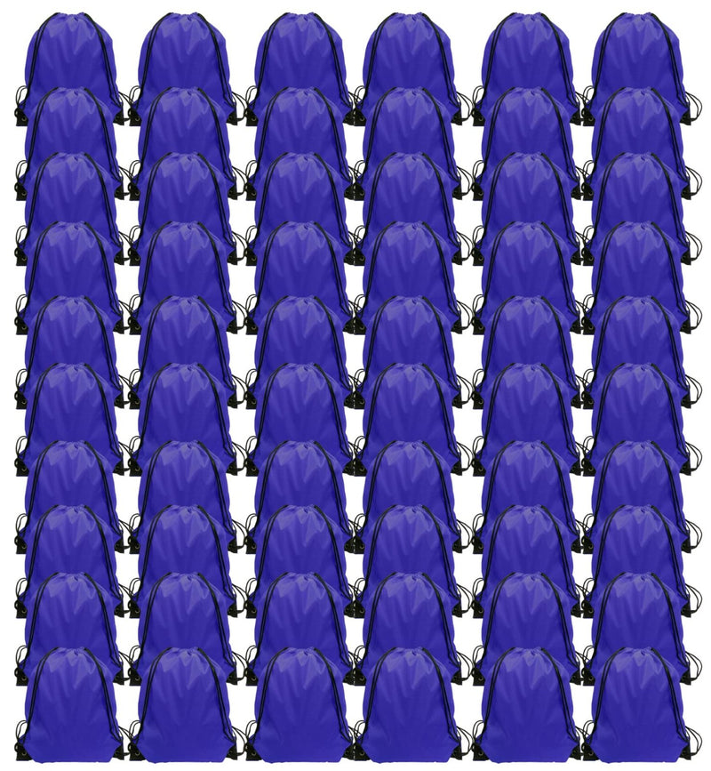 GoodtoU Drawstring Bags Bulk, 60 Pcs Draw String Bags Cinch Bag Drawstring Gym Bag Sackpack Backpack for Women Men, Blue