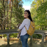GOOTIUM Canvas Backpack for Women Vintage Style Zipper Bag Men's Casual Daypack Cloth Outdoor Travel Rucksack, Khaki
