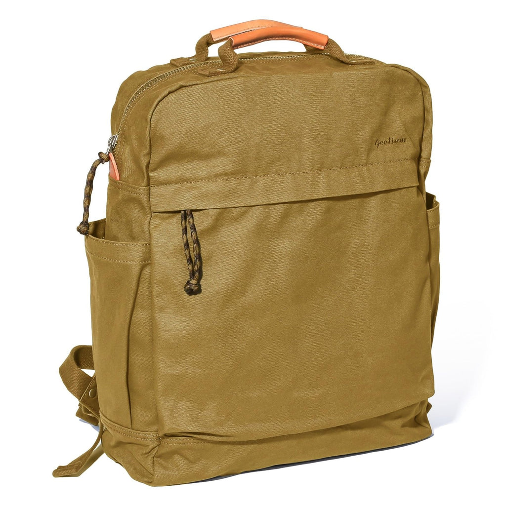 GOOTIUM Canvas Backpack for Women Vintage Style Zipper Bag Men's Casual Daypack Cloth Outdoor Travel Rucksack, Khaki