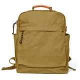 GOOTIUM Canvas Backpack for Women Vintage Style Zipper Bag Men's Casual Daypack Cloth Outdoor Travel Rucksack, Khaki