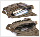 GOOTIUM Canvas Crossbody Bag - Small Messenger Bag | Vintage Shoulder Purse, Field Tan