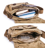 GOOTIUM Canvas Crossbody Bag - Small Messenger Bag | Vintage Shoulder Purse, Khaki