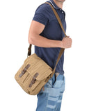 GOOTIUM Canvas Crossbody Bag - Small Messenger Bag | Vintage Shoulder Purse, Khaki