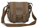 GOOTIUM Canvas Messenger Bag - Small Vintage Shoulder Purse Crossbody Satchel, Field Tan