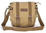 GOOTIUM Canvas Messenger Bag - Small Vintage Shoulder Purse Crossbody Satchel, Khaki