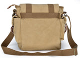 GOOTIUM Canvas Messenger Bag - Small Vintage Shoulder Purse Crossbody Satchel, Khaki
