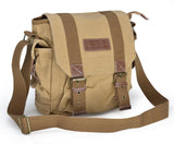 GOOTIUM Canvas Messenger Bag - Small Vintage Shoulder Purse Crossbody Satchel, Khaki
