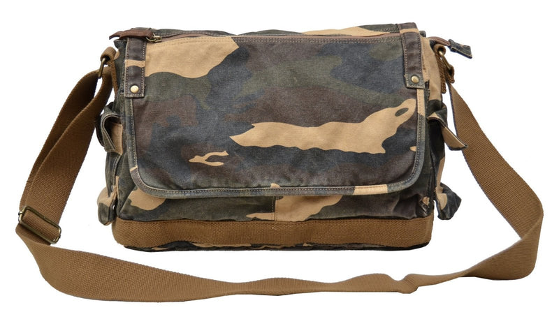 GOOTIUM Canvas Messenger Bag - Vintage Cross Body Shoulder Satchel, Camo