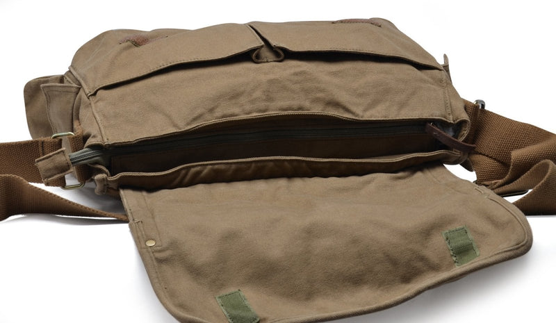 GOOTIUM Canvas Messenger Bag - Vintage Cross Body Shoulder Satchel, Field Tan