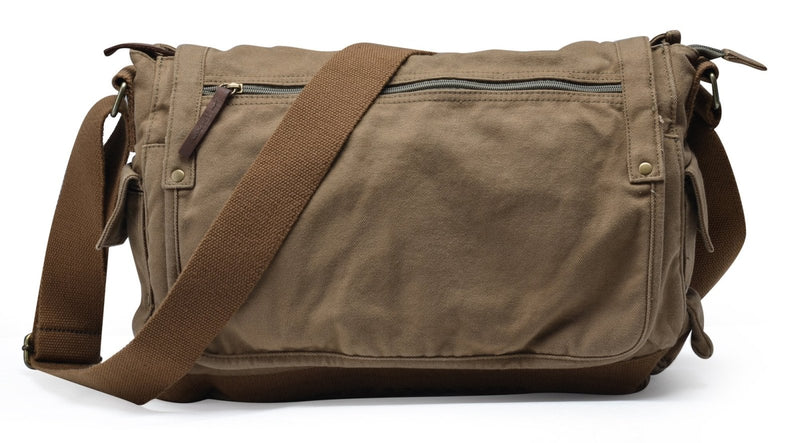 GOOTIUM Canvas Messenger Bag - Vintage Cross Body Shoulder Satchel, Field Tan