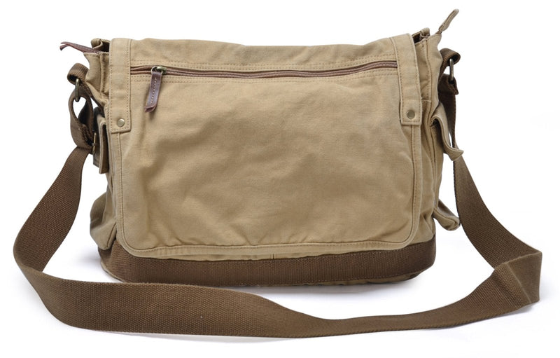GOOTIUM Canvas Messenger Bag - Vintage Cross Body Shoulder Satchel, Khaki