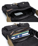 GOOTIUM Canvas Messenger Bag - Vintage Crossbody Shoulder Bag Military Satchel, Charcoal
