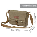 GOOTIUM Canvas Messenger Bag - Vintage Crossbody Shoulder Bag Military Satchel, Field Tan