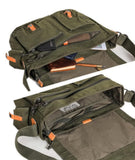 GOOTIUM Canvas Messenger Bag - Vintage Shoulder Bag 16" Laptop Sleeve Bag Courier Style Purse Crossbody Campus Work Bag, Olive