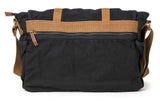 GOOTIUM Canvas Messenger Bag - Vintage Shoulder Bag Frayed Style Boho Purse, Black