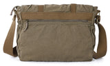 GOOTIUM Canvas Messenger Bag - Vintage Shoulder Bag Frayed Style Boho Purse, Field Tan